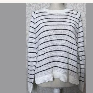 Madewell striped loose knit cotton sweater M